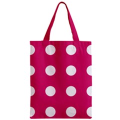 Pink Dot Zipper Classic Tote Bag by snowwhitegirl