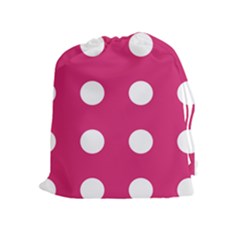 Pink Dot Drawstring Pouches (extra Large) by snowwhitegirl