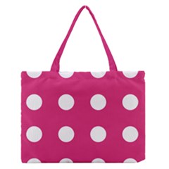 Pink Dot Zipper Medium Tote Bag by snowwhitegirl