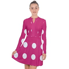 Pink Dot Long Sleeve Panel Dress