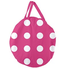 Pink Dot Giant Round Zipper Tote by snowwhitegirl