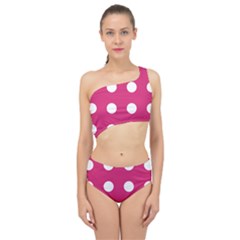 Pink Dot Spliced Up Two Piece Swimsuit