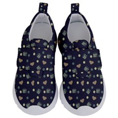 Blue Milk Hearts Velcro Strap Shoes