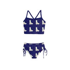 Navy Boots Girls  Tankini Swimsuit