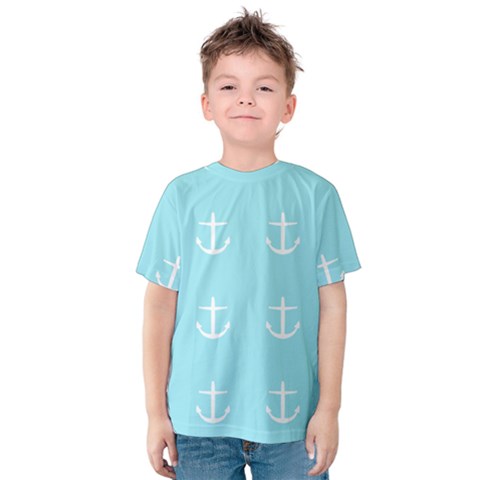 Aqua Anchor Kids  Cotton Tee by snowwhitegirl