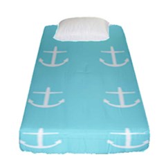 Aqua Anchor Fitted Sheet (single Size) by snowwhitegirl