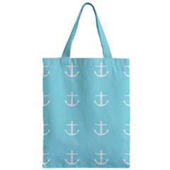 Aqua Anchor Zipper Classic Tote Bag by snowwhitegirl