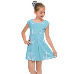 Aqua Anchor Kids Cap Sleeve Dress by snowwhitegirl