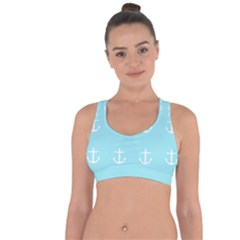 Aqua Anchor Cross String Back Sports Bra by snowwhitegirl