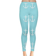 Aqua Anchor Inside Out Leggings by snowwhitegirl