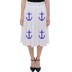 Royal Anchors On White Folding Skater Skirt by snowwhitegirl