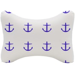 Royal Anchors On White Seat Head Rest Cushion