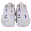 Royal Anchors On White Kid s Mid-Top Canvas Sneakers View4