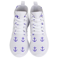 Royal Anchors On White Women s Lightweight High Top Sneakers