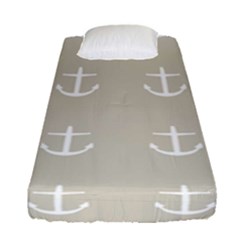 Lt Grey Anchors Fitted Sheet (single Size) by snowwhitegirl