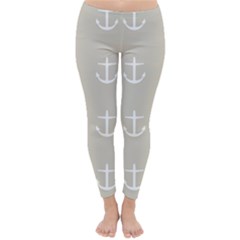 Lt Grey Anchors Classic Winter Leggings