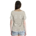 Lt Grey Anchors V-Neck Flutter Sleeve Top View2