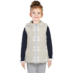 Lt Grey Anchors Kid s Hooded Puffer Vest by snowwhitegirl