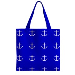 Royal Anchors Zipper Grocery Tote Bag by snowwhitegirl