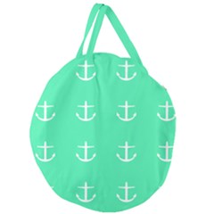 Seafoam Anchors Giant Round Zipper Tote by snowwhitegirl