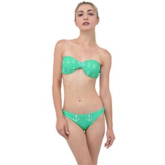 Seafoam Anchors Classic Bandeau Bikini Set