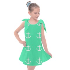 Seafoam Anchors Kids  Tie Up Tunic Dress by snowwhitegirl