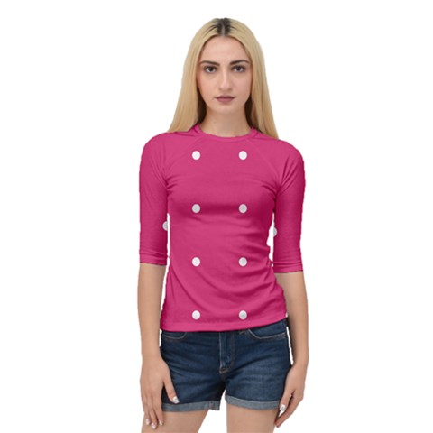 Small Pink Dot Quarter Sleeve Raglan Tee by snowwhitegirl