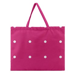 Small Pink Dot Zipper Large Tote Bag by snowwhitegirl