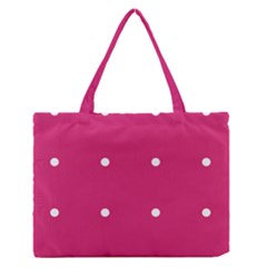 Small Pink Dot Zipper Medium Tote Bag by snowwhitegirl