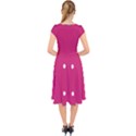 Small Pink Dot Cap Sleeve Front Wrap Midi Dress View2