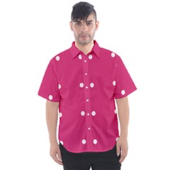 Small Pink Dot Men s Short Sleeve Shirt