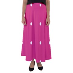 Small Pink Dot Flared Maxi Skirt by snowwhitegirl