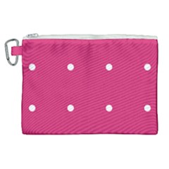 Small Pink Dot Canvas Cosmetic Bag (xl) by snowwhitegirl