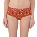 Red Retro Dots Mid-Waist Bikini Bottoms View1