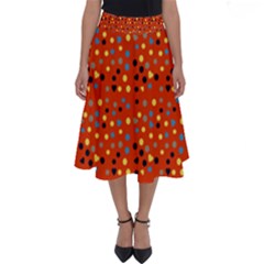 Red Retro Dots Perfect Length Midi Skirt