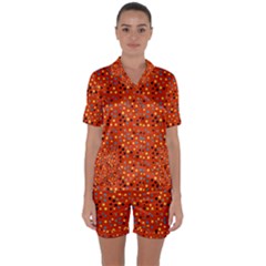 Red Retro Dots Satin Short Sleeve Pyjamas Set by snowwhitegirl