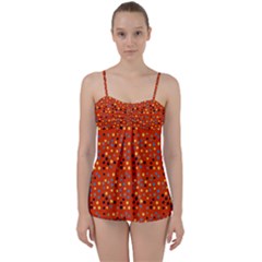 Red Retro Dots Babydoll Tankini Set by snowwhitegirl