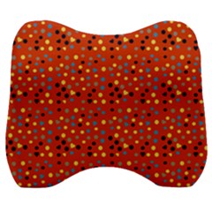 Red Retro Dots Velour Head Support Cushion by snowwhitegirl