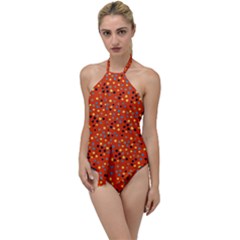 Red Retro Dots Go With The Flow One Piece Swimsuit