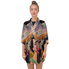 Out In The City Half Sleeve Chiffon Kimono by snowwhitegirl