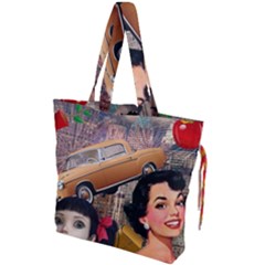 Out In The City Drawstring Tote Bag