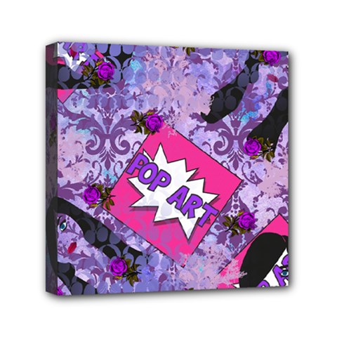 Purple Retro Pop Mini Canvas 6  X 6  by snowwhitegirl