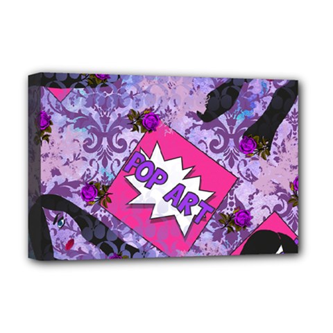 Purple Retro Pop Deluxe Canvas 18  X 12   by snowwhitegirl