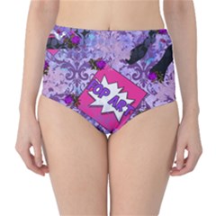 Purple Retro Pop Classic High-waist Bikini Bottoms by snowwhitegirl