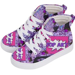 Purple Retro Pop Kid s Hi-top Skate Sneakers