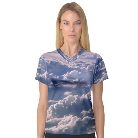 In The Clouds V-neck Sport Mesh Tee by snowwhitegirl