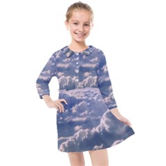 In The Clouds Kids  Quarter Sleeve Shirt Dress