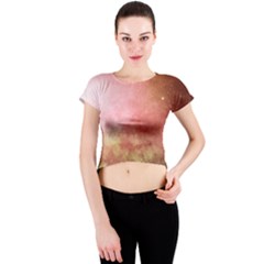 Galaxy Red Crew Neck Crop Top by snowwhitegirl