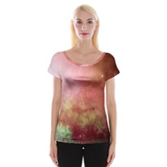 Galaxy Red Cap Sleeve Tops by snowwhitegirl