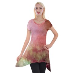 Galaxy Red Short Sleeve Side Drop Tunic by snowwhitegirl